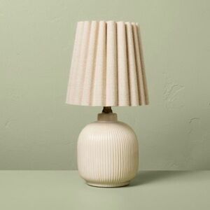 Ribbed Ceramic Table Lamp Cream/Oatmeal - Hearth & Hand™ with Magnolia